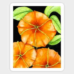 Orange Watercolor Flowers Sticker